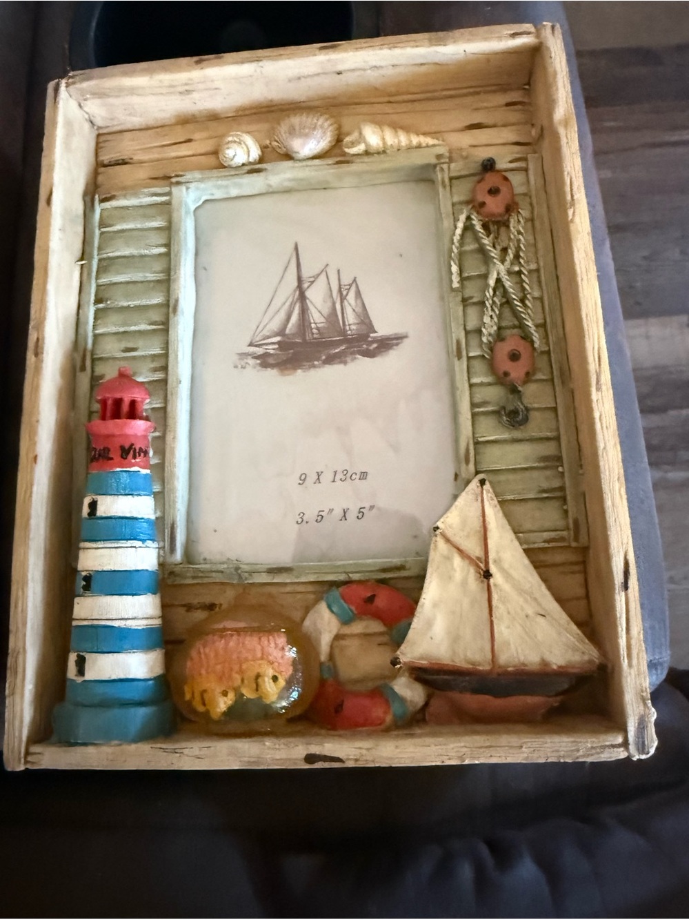 Coastal Nautical Decorative Photo Frame - Blue & White